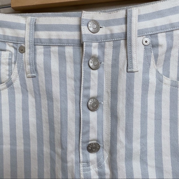 Madewell light blue and white striped denim skirt - Picture 5 of 8